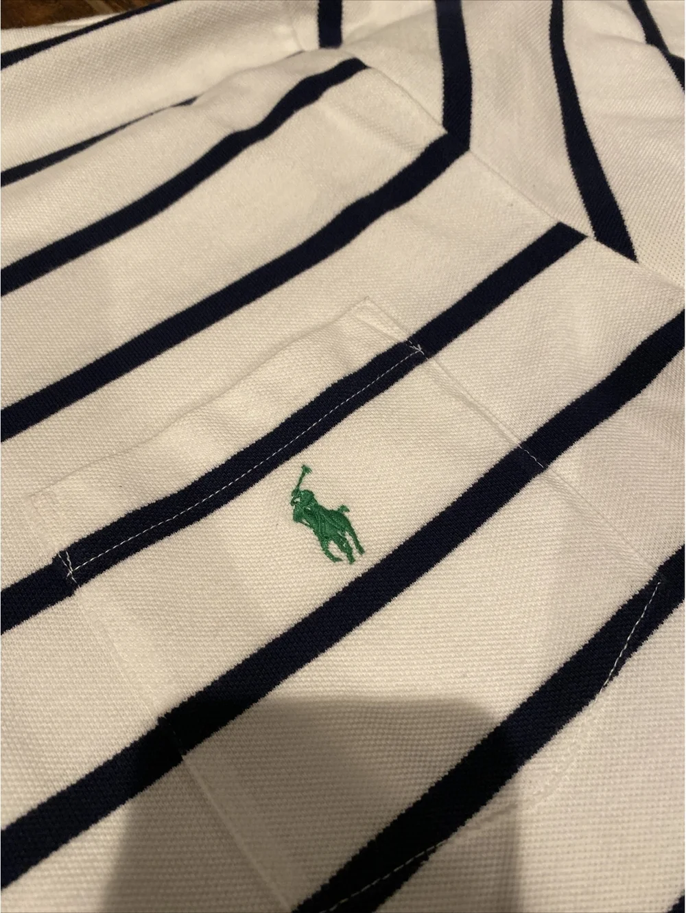 POLO RALPH LAUREN MEN SIZE XL WHITE STRIPED SHORT SLEEVE COLLARED POLO SHIRT